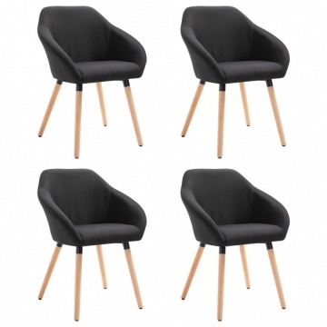 Krzesła do jadalni 4 szt. czarne tapicerowane tkaniną