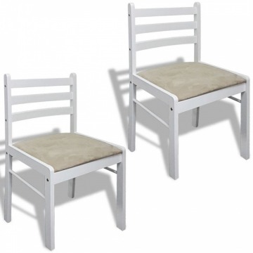 Krzesła do kuchni 2 szt. drewniane kwadratowe białe