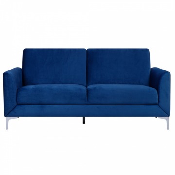 Sofa 3-osobowa welurowa niebieska FENES