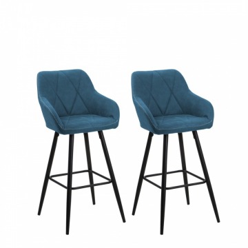 Zestaw 2 krzeseł barowych niebieski DARIEN