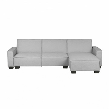 Sofa narożna lewostronna z funkcją spania jasnoszara ROMEDAL