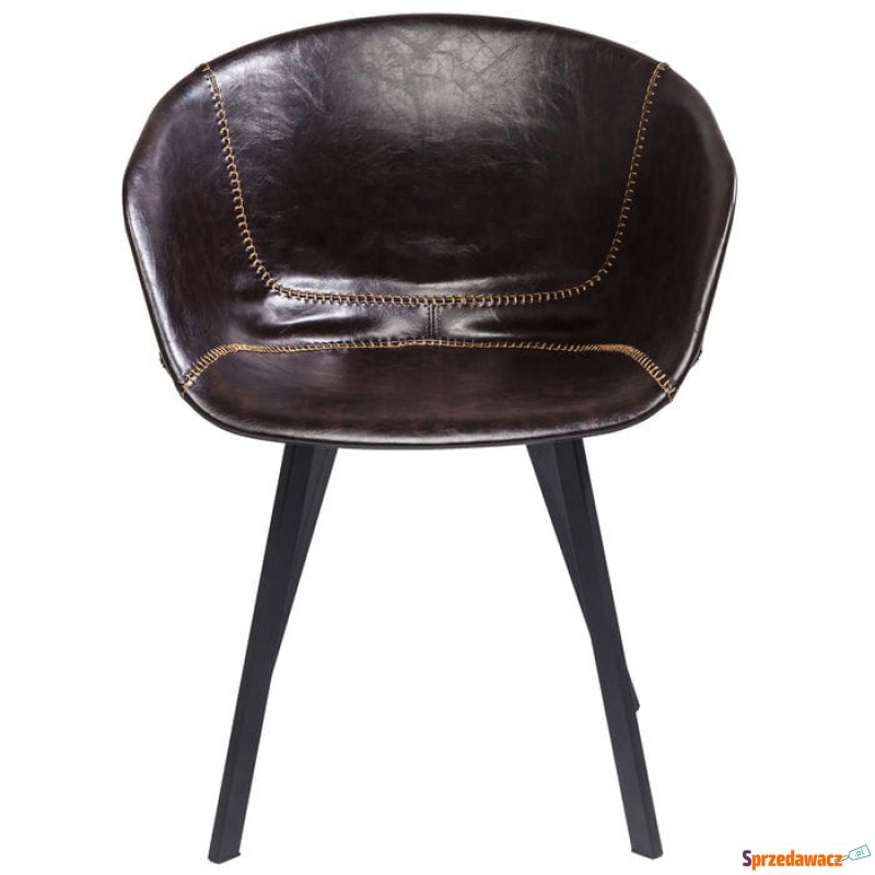 Kare Krzesło Lounge brązowe z podłokietnikiem - Krzesła kuchenne - Żagań