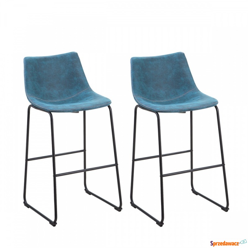 Zestaw 2 krzeseł barowych niebieski FRANKS - Taborety, stołki, hokery - Zielona Góra