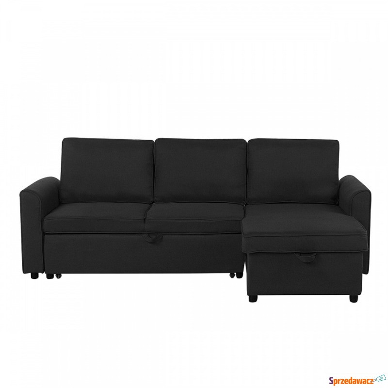 Sofa tapicerowana czarna lewostronna NESNA - Sofy, fotele, komplety... - Skierniewice