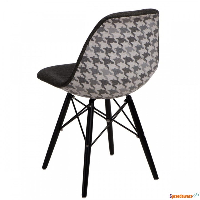 Krzesło P016W Pattern D2 szar-pepitka /black - Krzesła do salonu i jadalni - Orzesze