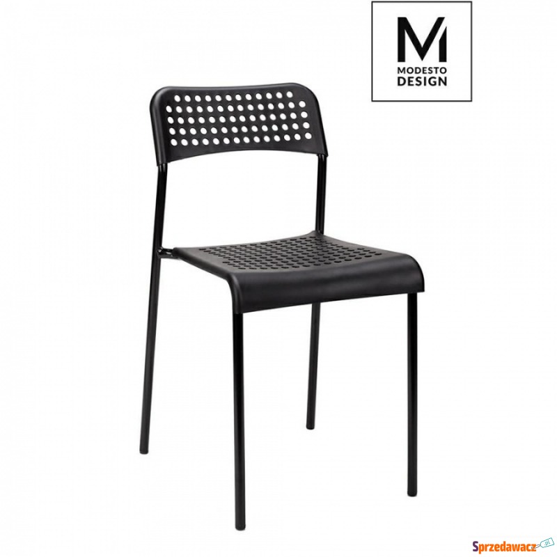 MODESTO krzesło DAVIS czarne - polipropylen, metal - Krzesła do salonu i jadalni - Gliwice