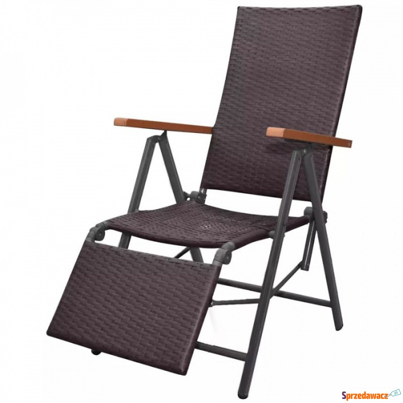 Rozkładane krzesło tarasowe, polirattan, brązowe - Krzesła ogrodowe - Łapy