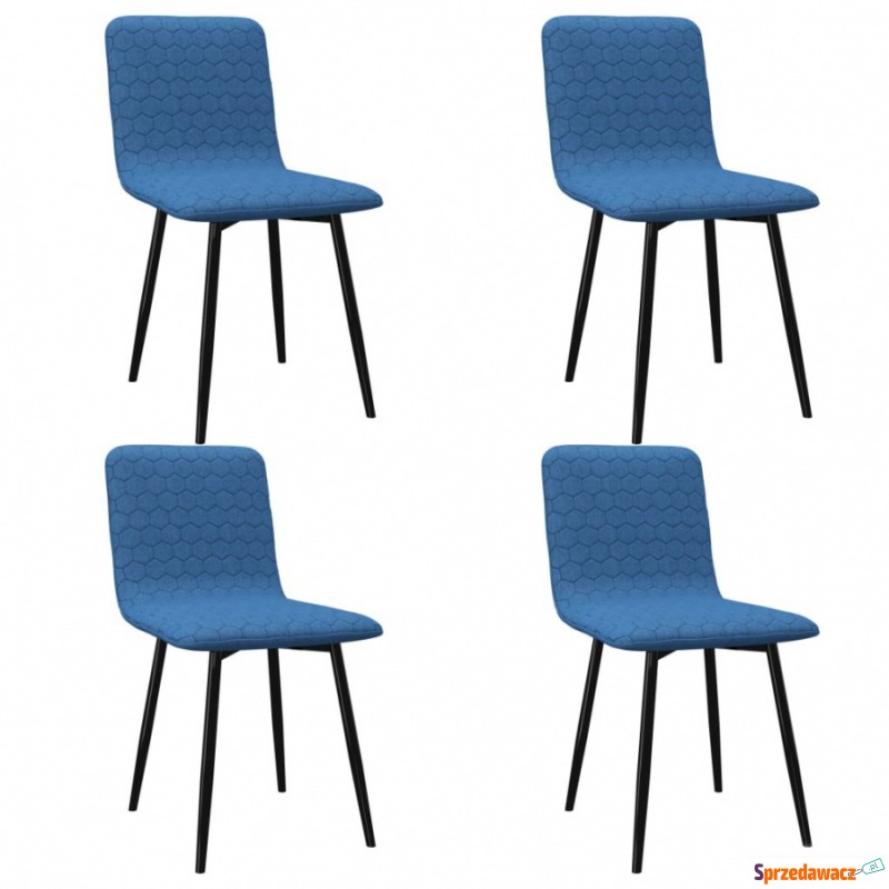 Krzesła do kuchni 4 szt. niebieskie tapicerowane... - Krzesła kuchenne - Kalisz