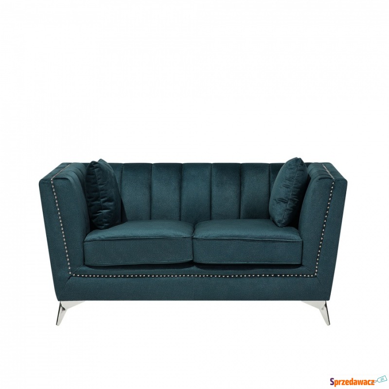 Sofa dwuosobowa welwet niebiesko-zielona Basilio - Sofy, fotele, komplety... - Żory