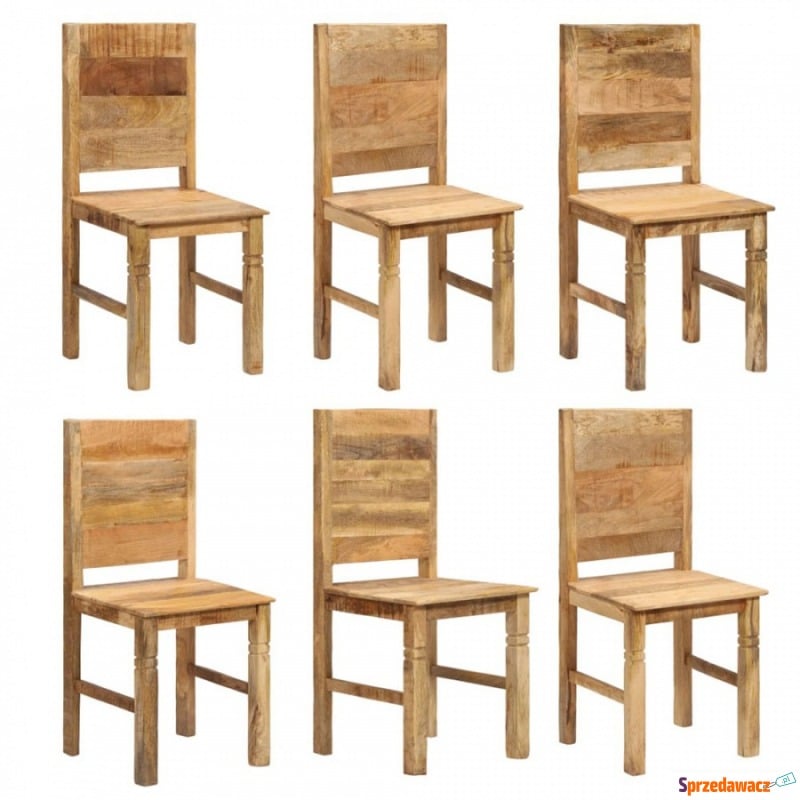 Krzesła do jadalni, 6 szt., lite drewno mango - Krzesła kuchenne - Karbowo