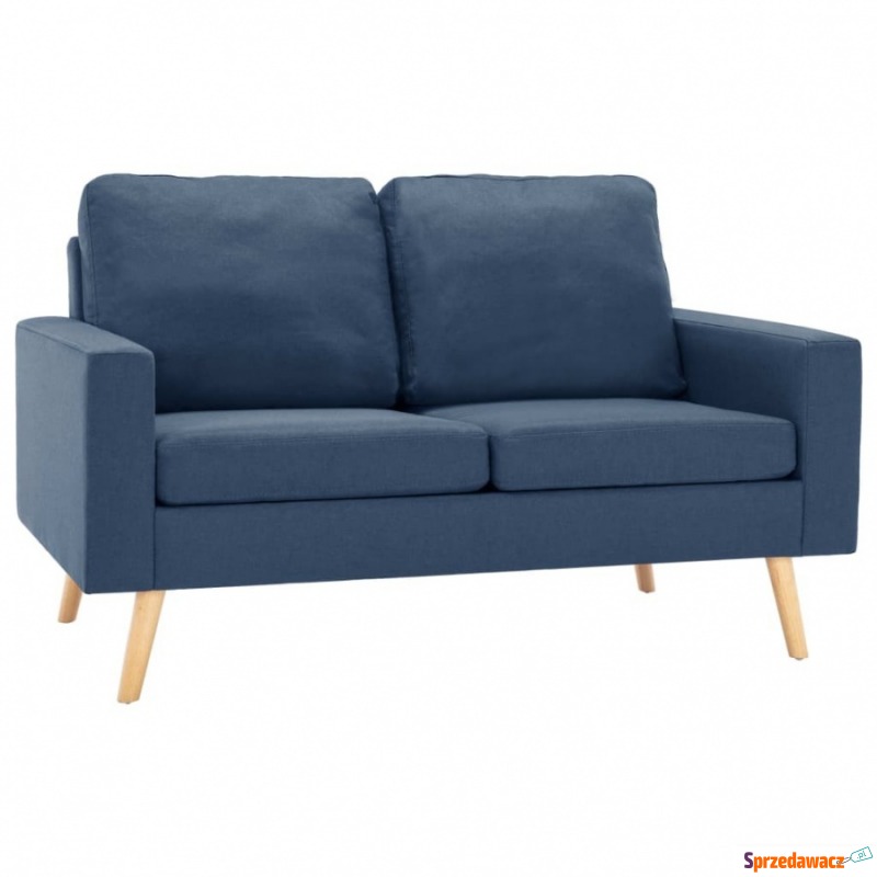 2-osobowa sofa, niebieska, tapicerowana tkaniną - Sofy, fotele, komplety... - Słupsk