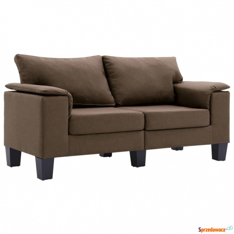 2-osobowa sofa, brązowa, tapicerowana tkaniną - Sofy, fotele, komplety... - Słupsk