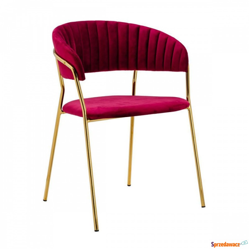 Krzesło MARGO burgund - welur, podstawa złota - Krzesła do salonu i jadalni - Krosno Odrzańskie