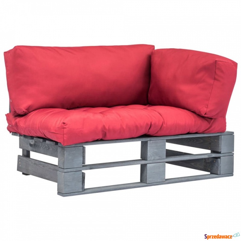 Sofa ogrodowa z palet z czerwonymi poduszkami,... - Fotele, sofy ogrodowe - Lębork
