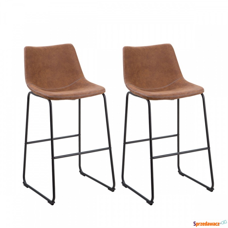 Zestaw 2 krzeseł barowych brązowy FRANKS - Taborety, stołki, hokery - Ciechanów