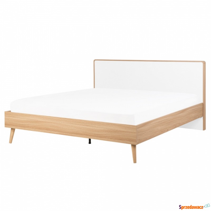 Łóżko drewniane 160 x 200 cm LED jasnobrązowe... - Łóżka - Stargard Szczeciński