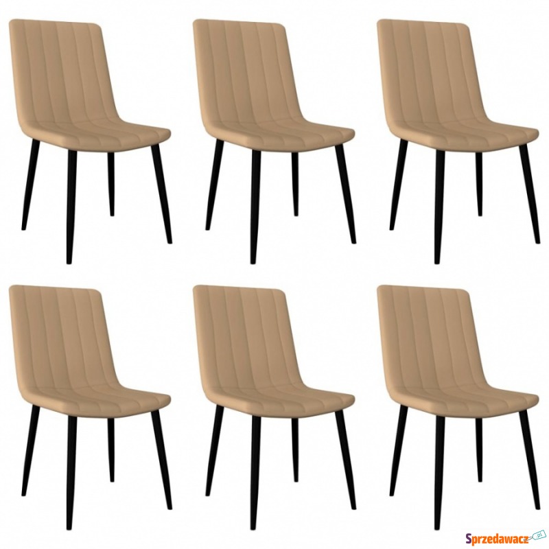 Krzesła do kuchni 6 szt. kremowe sztuczna skóra - Krzesła kuchenne - Grójec