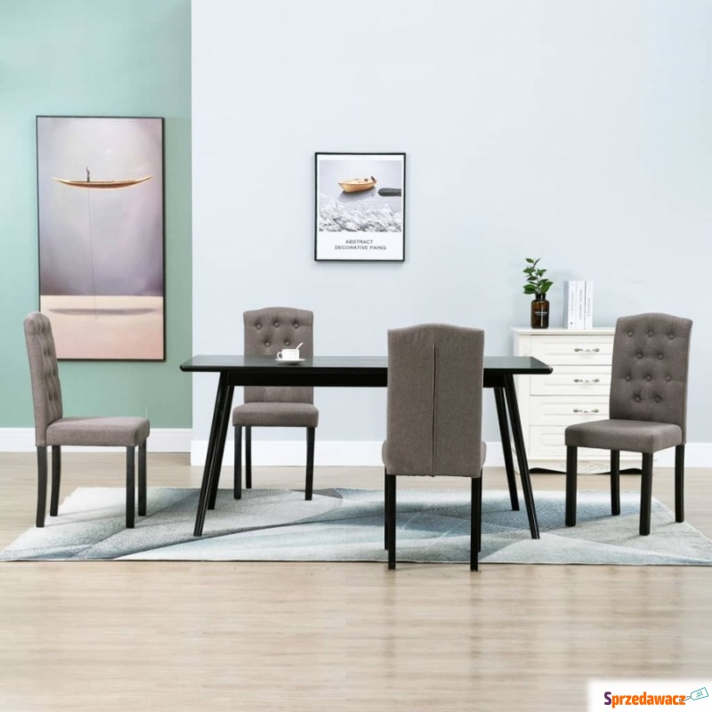 Krzesła stołowe, 4 szt., kolor taupe, tapicer... - Krzesła kuchenne - Konin