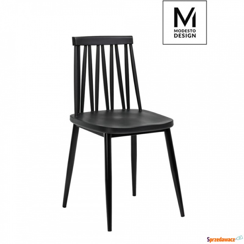 MODESTO krzesło TRAK czarne - polipropylen, metal - Krzesła do salonu i jadalni - Jabłowo
