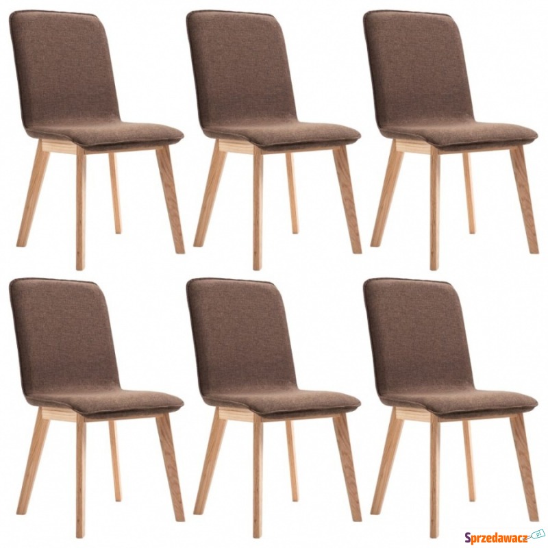 Krzesła stołowe, 6 szt., brązowe, tkanina i l... - Krzesła kuchenne - Grodzisk Mazowiecki
