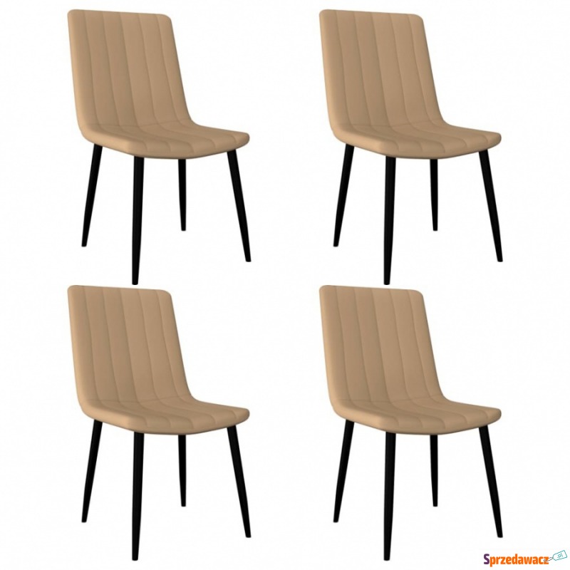 Krzesła do kuchni 4 szt. kremowe sztuczna skóra - Krzesła kuchenne - Pruszków
