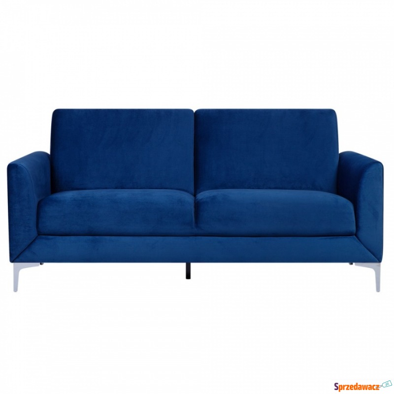 Sofa 3-osobowa welurowa niebieska FENES - Sofy, fotele, komplety... - Legnica