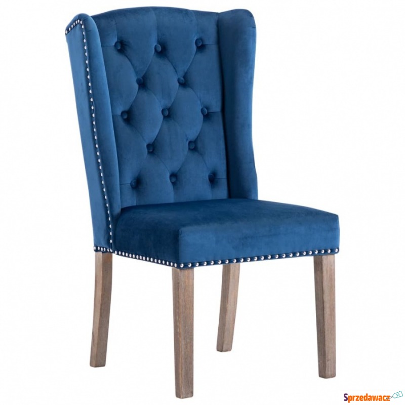 Krzesło do jadalni niebieskie obite aksamitem - Krzesła do salonu i jadalni - Żory