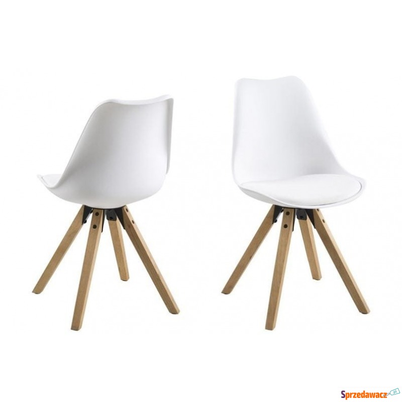Krzesło Dima biały, naturalny Actona - Krzesła kuchenne - Bartoszyce