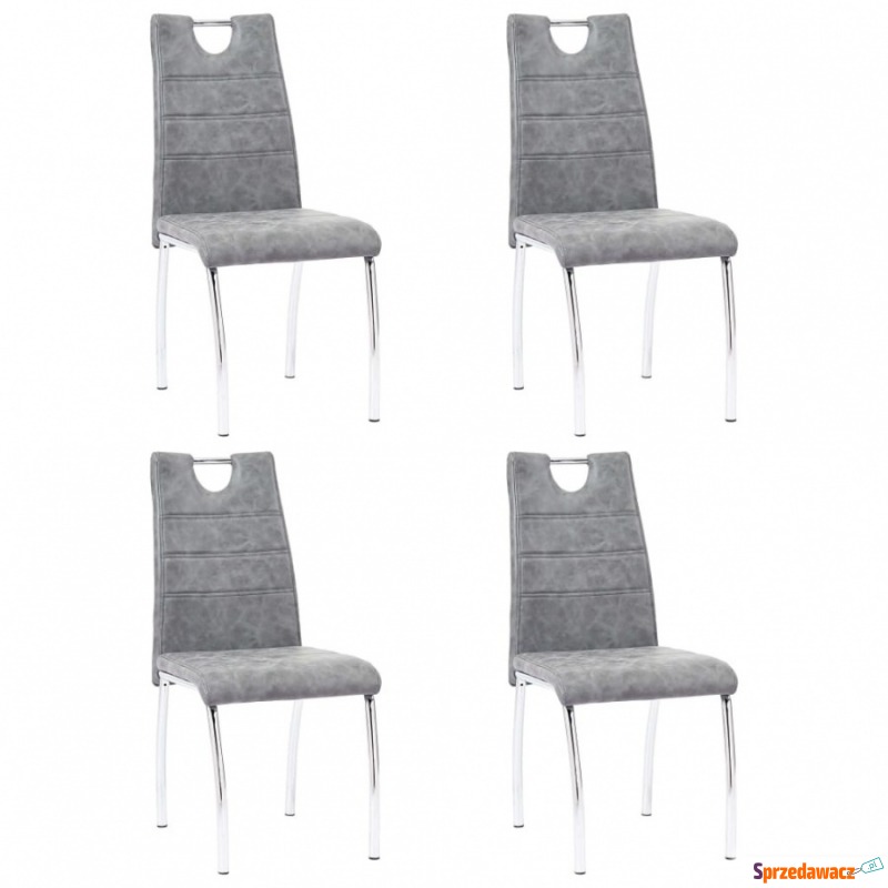 Krzesła do jadalni 4 szt. szare sztuczna skóra - Krzesła do salonu i jadalni - Jastrzębie-Zdrój