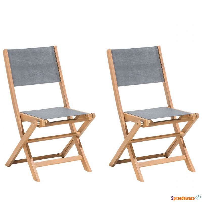 Zestaw do ogrodu 2 krzesła drewniane textilene... - Krzesła ogrodowe - Olsztyn