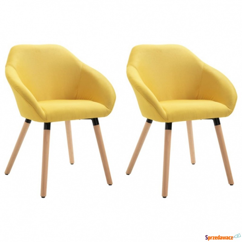 Krzesła do jadalni 2 szt. żółte tkanina - Krzesła do salonu i jadalni - Gościęcin