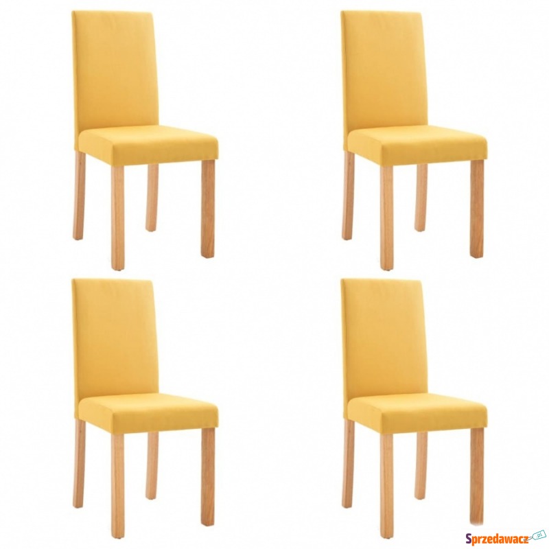 Krzesła stołowe, 4 szt., żółte, tapicerowane... - Krzesła kuchenne - Ostróda