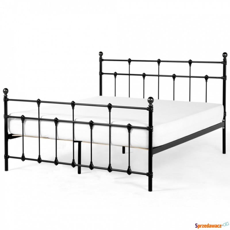 Łóżko metalowe 160 x 200 cm czarne LYNX - Łóżka - Gierałcice