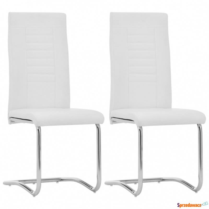 Krzesła stołowe, wspornikowe, 2 szt., białe,... - Krzesła kuchenne - Tarnobrzeg