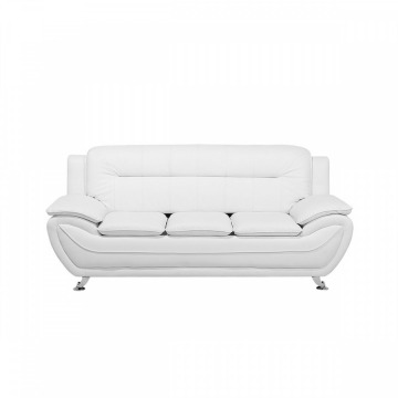Sofa skóra ekologiczna trzyosobowa biała LEIRA BLmeble