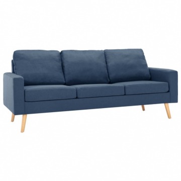 3-osobowa sofa, niebieska, tapicerowana tkaniną