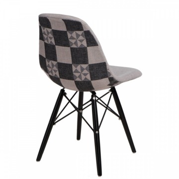 Krzesło P016W Pattern D2 szar-patch /black