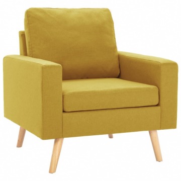 Fotel, żółty, tapicerowany tkaniną