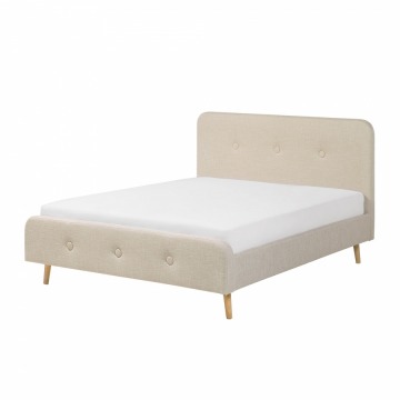 Łóżko beżowe - 140x200 cm - łóżko tapicerowane - Marino BLmeble