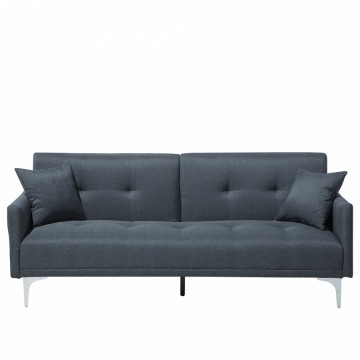Sofa z funkcją spania tapicerowana szaroniebieska Eugenia