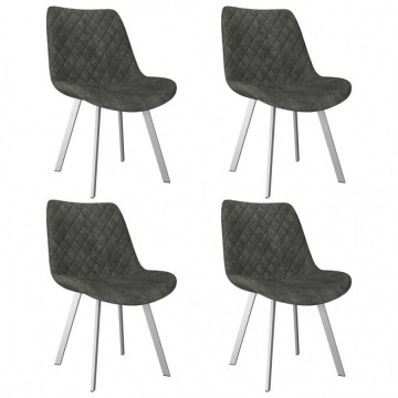 Krzesła jadalniane, 4 szt., szare, sztuczna skóra zamszowa