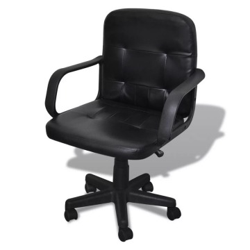 Fotel biurowy skórzany czarny