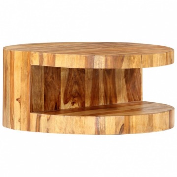 Okrągły stolik kawowy 65x30 cm lite drewno sheesham