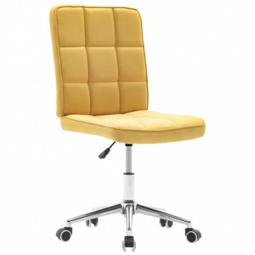 Krzesło biurowe żółte tapicerowane tkaniną