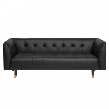 Sofa skórzana czarna BYSKE
