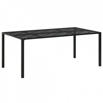 Ogrodowy stół jadalniany, stalowa siatka, 180x90x72 cm, czarny