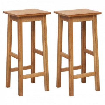 Krzesła barowe 2szt 30x35x75 cm lite drewno dębowe