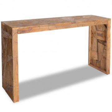 Stolik-konsola, zerodowane drewno tekowe, 120 x 35 x 76 cm