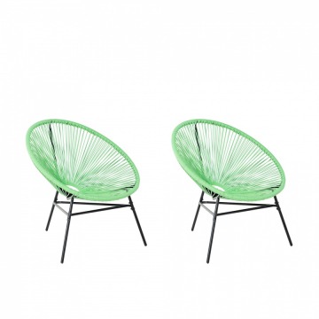 Zestaw 2 krzeseł rattanowych zielone Aprile BLmeble