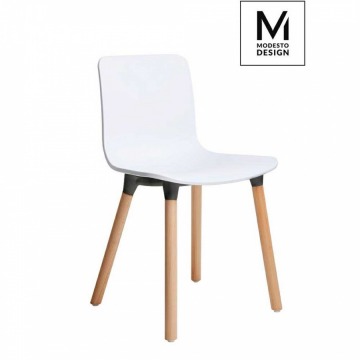 Krzesło do kuchni Holy Wood Modesto Design białe-podstawa bukowa